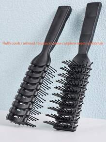 1 szt. męski 9-rzędowy grzebień do stylizacji, puszysty grzebień pomady do szybkiego suszenia, antystatyczna wentylowana szczotka do włosów, szczotka do rozczesywania, odpowiednia do użytku w domu i salonie, uniwersalna stylizacja włosów dla mężczyzn i kobiet o cienkich, kręconych, falowanych, mokrych lub suchych włosach, antystatyczny grzebień z tworzywa ABS w jednolitym kolorze, na każdą porę roku