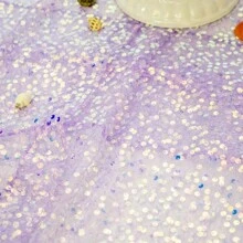 1 pièce Chemin de table pailleté et scintillant thème sirène, convient pour fête d'anniversaire, dîner, décoration de fête de princesse sirène pour hommes et femmes