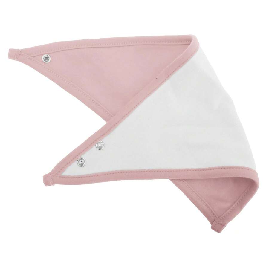 Babybugz Baby Plain Bandana Bib (White/Powder Pink) - 100% Cotton - 白色 - 查看 1