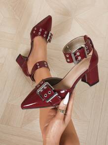 Dames loafers met puntige neus, veelzijdig, wijnrood