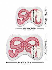 1 Stück Valentinstag Fliegen-Stil weiches geometrisches Muster extra-dicke weiche rosa Badezimmermatte für Paare, rutschfester TPR-Boden, wasserabsorbierend, leicht zu reinigen, maschinenwaschbar, weich und bequem, für Wohnzimmer, Badezimmer-Waschtisch, Badewanne, Dusche, Waschbecken, Festliche Badezimmer-Dekoration, dick & flauschig