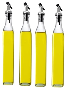500 ml/16,91 uncji butelka dozująca oliwę z oliwek, kwadratowy szklany słoik na przyprawy z hermetyczną pokrywką, dozownik oleju spożywczego w opakowaniu zbiorczym - Wielokolorowe - Zobacz 8