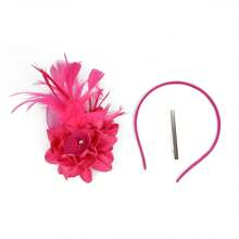 1Pc Fascinator Hats For Women Tea Party Hat Kentucky Flower Organza Fascinators Headband Brooch Derby Hats For Wedding - A - View 14