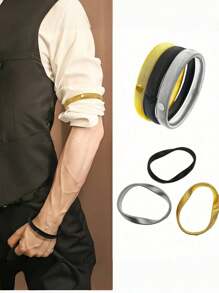 1pc Sleeve Garters Anti-Slip Shirt Sleeve Holders Garters Stretch Metal Armbands Sleeve Garters For Men Halloween Accessories, Halloween Costumes Autumn-Winter Accessories Halloween Costume,Suitable For Teens, Youth,Men,Casual, Outdoor, Athletic, Vacation, Graduation Gifts, Birthday, Daily Wear - Elastic Arm Band - View 1