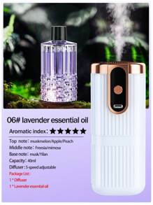 香薰机套装（香薰机+6种精油可选），超声波低噪音运行，不影响睡眠，5种喷雾模式可调（持续/间歇），数字显示屏，可垂直放置或壁挂（含墙贴），适用于酒店定时香薰、卧室静音香薰、办公室及客厅香薰，持久留香，浴室除臭电动空气清新剂，香薰机