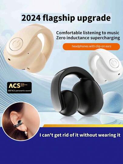 GD11 Single Earphone, OWS Clip-On Semi In-Ear Style, Exterior Speakers, Earphone With Buttons For Sports & Business