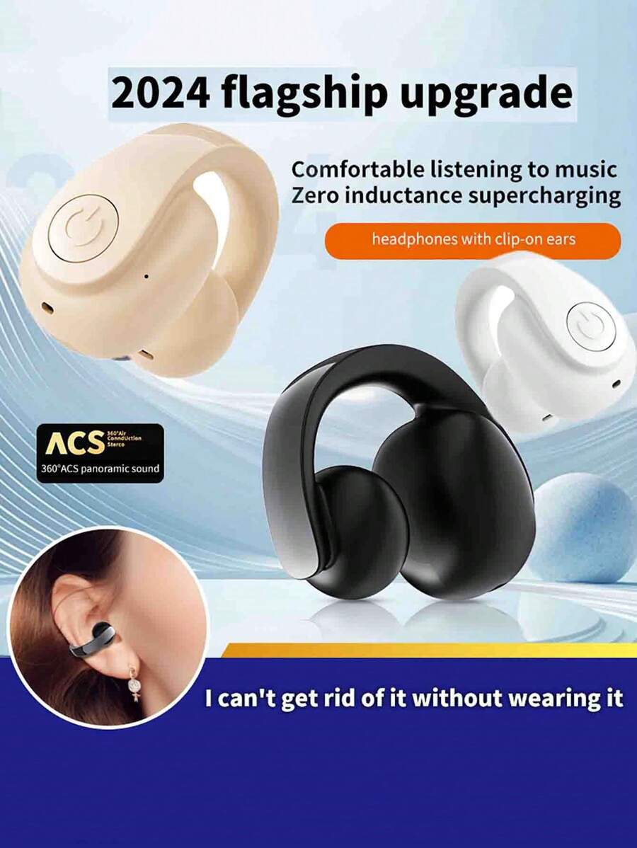 GD11 单耳机，OWS 夹式半入耳式，外部扬声器，带按钮的耳机，适用于运动和商务