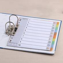 11 Sheets 11 Hole Colored Index Divider Pages, A4 Plastic Index Tabs, Divider Cards For Loose Leaf Notebooks - Multicolor - View 5