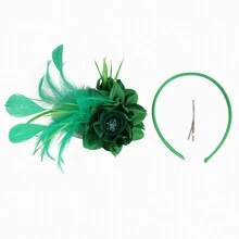 1Pc Fascinator Hats For Women Tea Party Hat Kentucky Flower Organza Fascinators Headband Brooch Derby Hats For Wedding - A - View 13