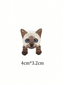 1 Piece Iron On Cartoon Animal Cat Embroidery Handbook Decoration Cloth Self Adhesive Clothes Patch Stickers Summer, School