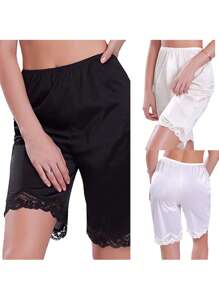 Summer Outfits For Women Classic Midi Pyjama Bottoms Summer Casual Soft Solid Lace Half Slip Sleepwear