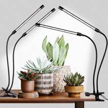 USB 全光谱室内 LED 植物生长灯，带夹子的可调节鹅颈管，3/9/12 小时定时器，10 个亮度等级，3 种开关模式，适用于绿色植物的室内栽培、开花和种子发芽