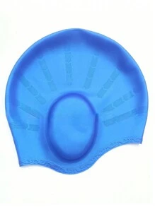 1 pieza Gorra de natación de silicona duradera con bolsillos para orejas para adultos y adolescentes, protege el cabello largo y proporciona alta elasticidad