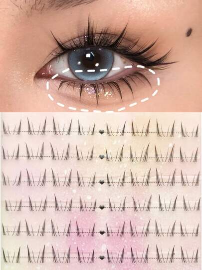 96 Pairs Natural-Looking False Eyelashes, 3-In-1 Korean Style Easy-To-Wear Lower Lash Extensions For Beginners Lash Clusters,Eye Lash Clusters,Individual Eyelashes,Lashes,Fake Lashes