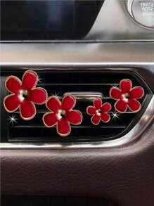 4pcs Alloy Daisy Car Air Outlet Fragrance Decoration Clip Car Interior Car Decoration Supplies Set