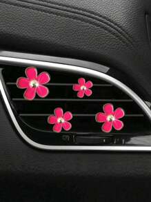 4pcs Alloy Daisy Car Air Outlet Fragrance Decoration Clip Car Interior Car Decoration Supplies Set