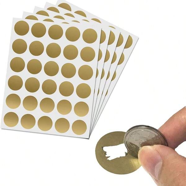 90pcs 25mm/1inch Round Scratch-Off Stickers With Diy Game Festival Scratch-Off Coating, Interactive Stickers Valentine's Day