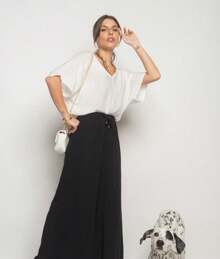 Salvatore Fashion Viscolinho Batwing Blouse - trắng - Xem 1