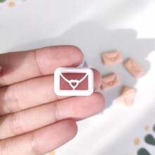 1 件/2 件心形信封模具 DIY 轮廓软粘土模具适用于耳环、项链、冰箱贴、珠宝制作 - 白色 - 查看 4