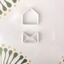 1 件/2 件心形信封模具 DIY 轮廓软粘土模具适用于耳环、项链、冰箱贴、珠宝制作 - 白色 - 查看 5