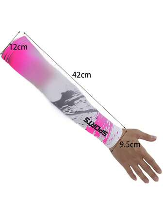 1 Pair Pink Sun Protection UV-Blocking Breathable Elastic Silky Arm Sleeves, Suitable For Outdoor Sports, Driving, Travel In Spring And Summer Sleeves Cover Arms White Gloves Arm Warmers Autumn Outfits Halloween Costumes Black Arm Sleeve Gifts For Men