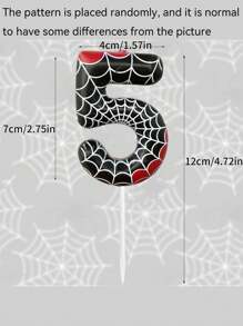Black Spider Web Cute Cartoon Digit 0-9 Animal Cartoon Theme Birthday Party Cake Decorative Candles - Multicolor - View 3