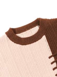Men's Vintage Loose Knit Sweater, High Street Style, Suitable For Autumn And Winter - Brown - View 6