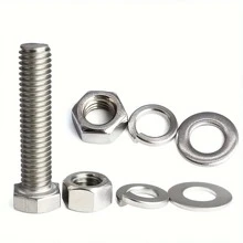 240pcs Stainless Steel Hex Head Bolt & Nut Assortment Kit - M4 M5 X 16mm 20mm 25mm - Full Thread Set - Grey - View 8