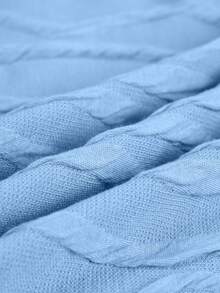 BIUBIU 2pcs/Set Women Summer Solid Color Crop Top & Bodycon Long Skirt - Sky Blue - View 7