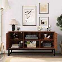 Mid-Century Modern TV Stand For 55 Inch Media Console Table With Storage Cabinet