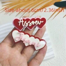 1pc Customized Acrylic Name Hair Clip - Personalized Macaron Inspired, Three-Layer Design, Unique Colors - Perfect Gift For Women And Best Friends, Hair Accessories For Women , Hair Clips, Claw Clips, Hair Ties, Accessories Women, Wedding Hair Accessories, Spring Summer Bright Colors