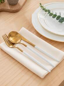 6/12/270 件简约纯色布餐巾，可水洗，可重复使用，适用于餐厅、派对、宴会、餐桌 - 彩色 - 查看 4