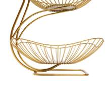 YUNRUX Soporte grande para tartas de frutas, frutero de 3 niveles, cesta de frutas moderna de metal