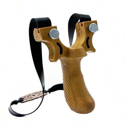 1 件户外射箭反曲弓，配有 1 条橡皮筋，狩猎、钓鱼、游戏、休闲运动弹射器，适合射击练习和比赛，不规则图案的弓架