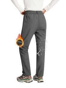 TECTOP Women Hiking Pants Thermal Lined Waterproof Hiking Insulated Softshell Pants Slim With Pockets Outdoor