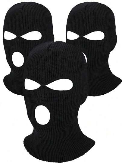 Wintermütze Mit 3 Löchern, Skimaske Für Das Gesicht Und Outdoor-sport, Warme Strickmütze Balaclava Für Erwachsene