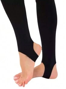 Black Legging Pants With Foot Fitness And Sports Comfortable, S To XL, Zero Transparency - 黑色 - 查看 3