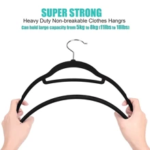 NetHong Black Velvet Hangers 20Pcs Non Slip Flocked Coat Clothes Space Saving Hangers - Black - View 7