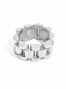 TONSI 1枚镀金PVD粗链女士戒指，不锈钢戒圈，手指饰品 - 金色 - 查看 18