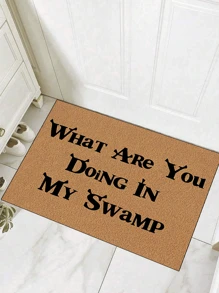 1pc 'What Are You Doing In My Swamp' Doormat, Indoor Mat, Throw Rug, Creative Door Mat, Entryway Themed Mat, Home Decor, Non-Slip Floor Rug Mat, Bedroom Accessories, Photo Props, Outdoor Decor, Throw Rug, Area Rug, Gift - Multicolor - View 5