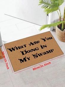 1pc 'What Are You Doing In My Swamp' Doormat, Indoor Mat, Throw Rug, Creative Door Mat, Entryway Themed Mat, Home Decor, Non-Slip Floor Rug Mat, Bedroom Accessories, Photo Props, Outdoor Decor, Throw Rug, Area Rug, Gift - Multicolor - View 7