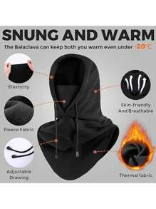 拉麵罩滑雪面罩保暖極簡呼吸舒適男女運動面罩黑色