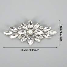 1 件仿珍珠和水钻贴花补丁，DIY 服装装饰布补丁，热熔胶类型