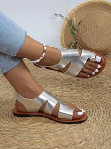 Women's Fashion Split-Toe Sandals, Soft Comfortable Non-Slip, Suitable For Outdoor, Beach, And Home Wear, Flat Design