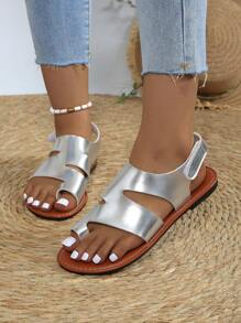 Women's Fashion Split-Toe Sandals, Soft Comfortable Non-Slip, Suitable For Outdoor, Beach, And Home Wear, Flat Design