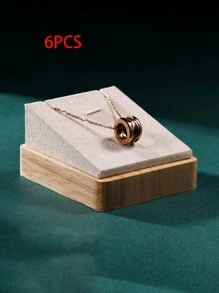 1pc/6pcs Wooden Velvet Jewelry Display Stand, Necklace Pendant Earring Organizer Holder For Jewelry Accessories - Multicolor - View 21