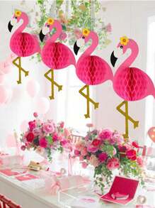 2 pezzi/set, fiammingo 3D di , palla a nido dape, decorazioni da spiaggia estiva, decorazioni sospese a nido d'ape