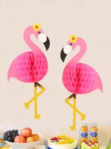 2 pezzi/set, fiammingo 3D di , palla a nido dape, decorazioni da spiaggia estiva, decorazioni sospese a nido d'ape