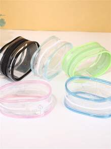 2 件/1 件便携式透明数据线收纳袋、迷你拉链收纳袋、紧凑型多功能收纳袋、带钥匙扣的耳机和充电器盒、手链袋、化妆袋透明旅行配件学校用品、返校大学生电子配件袋，适用于圣诞节和情人节礼物、旅行和日常使用 - 彩色 - 查看 5