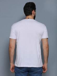 Men's Crew Neck T-Shirt With Pocket - trắng - Xem 2